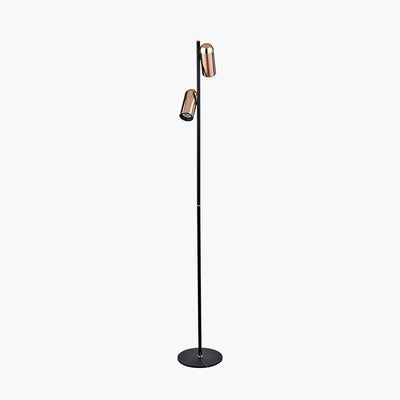 Carrara Black & Rose Gold LED Floor Lamp Lighting 