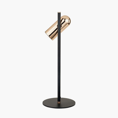 Carrara Black & Rose Gold LED Table Lamp Lighting 