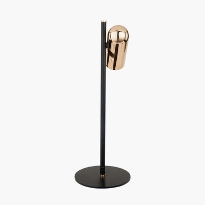 Carrara Black & Rose Gold LED Table Lamp Lighting 