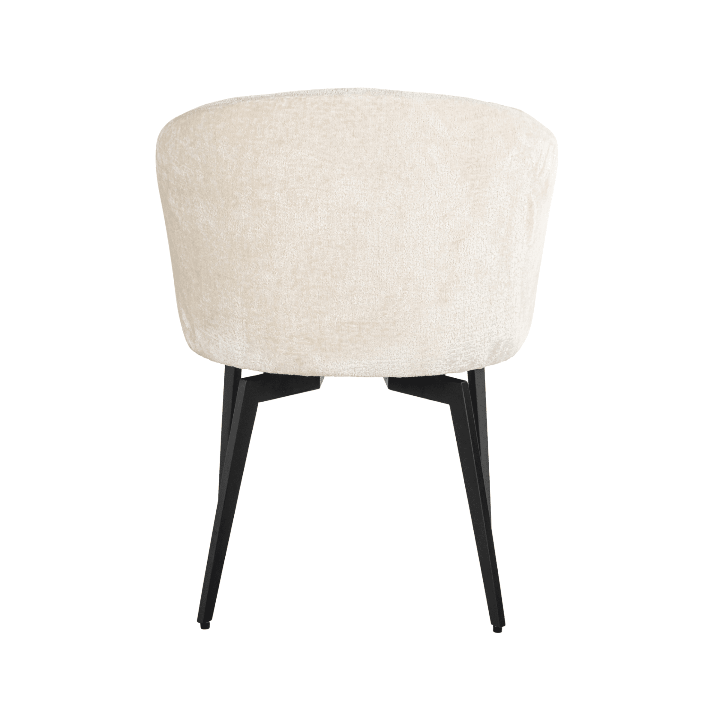 Casa Ivory Chenille Dining Chair with Black Legs Furniture 