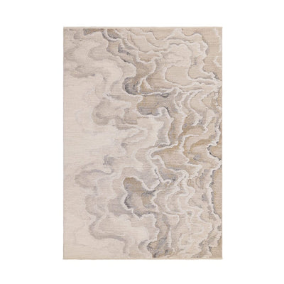 Casablanca Neutral Luxury Metallic Marble Effect Rug 