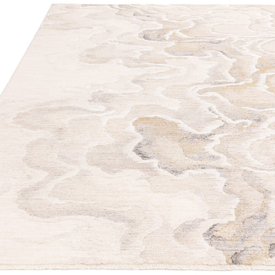 Casablanca Neutral Luxury Metallic Marble Effect Rug 
