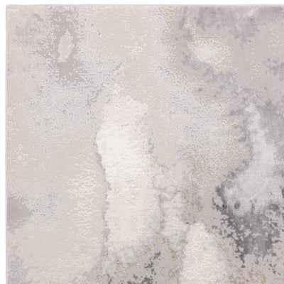 Caselle Grey & Cream Metallic Abstract Rug 