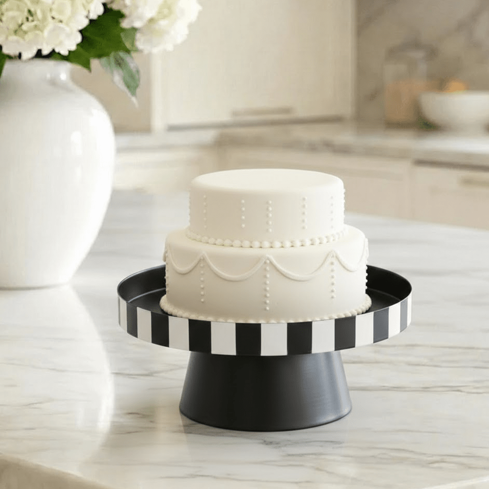 Cato Monochrome Striped Cake Stand Accessories 
