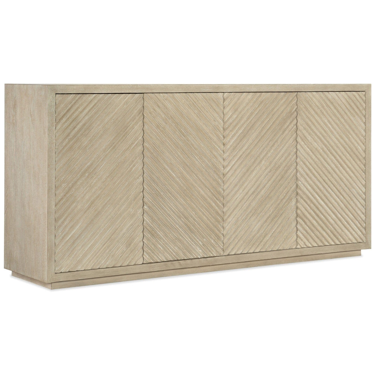 Cecily Luxury Washed Wood Herringbone 4 Door Sideboard Furniture 