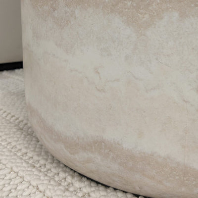Celeste Round Neutral Marble Effect Side Table Furniture 