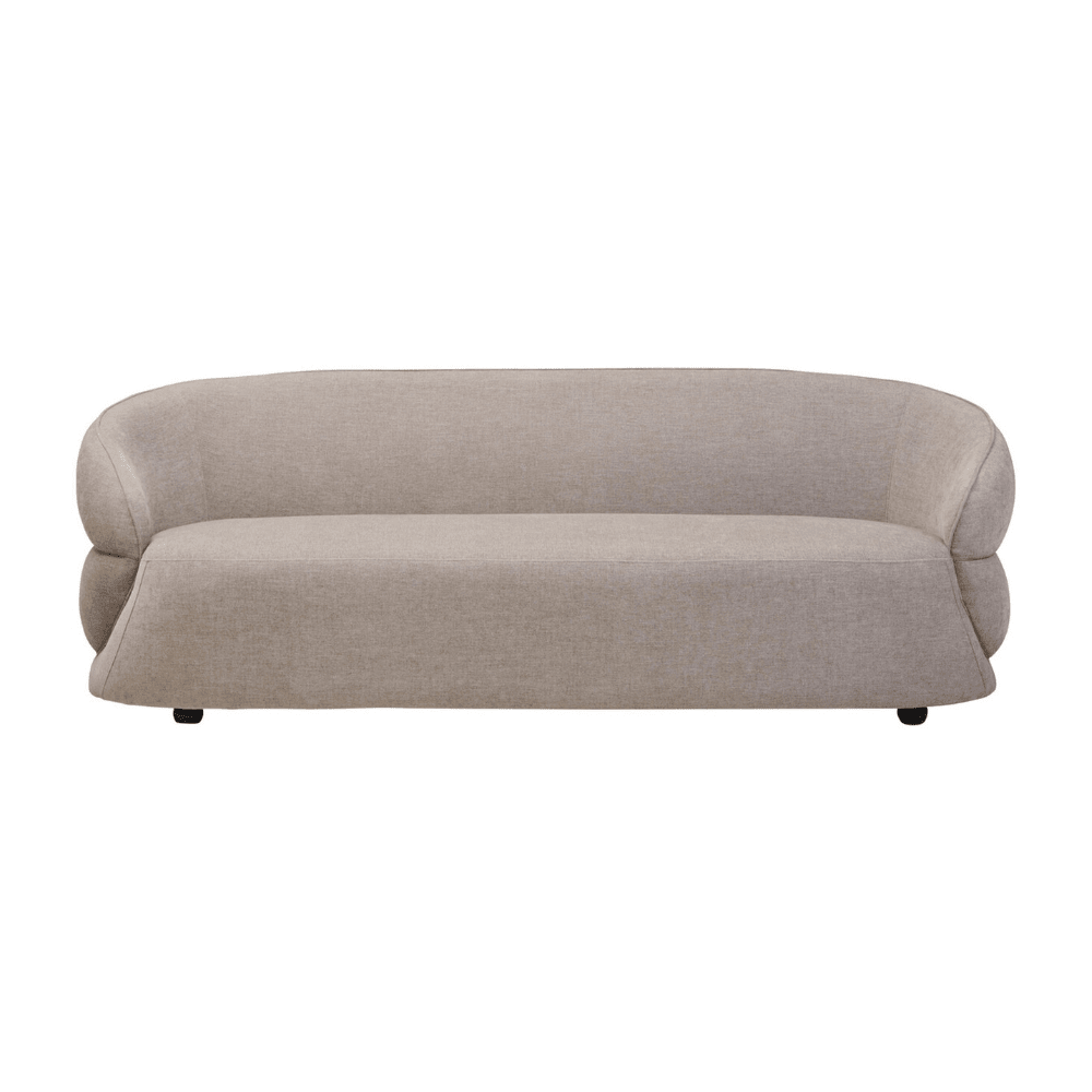 Cellio Taupe Chenille 3 Seater Curved Sofa Sofa 