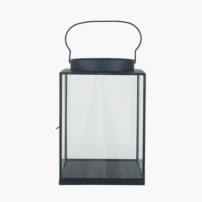 Chai Medium Black Metal & Glass Lantern Accessories 