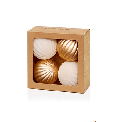 Champagne & Gold Baubles - Set of 4 Accessories 