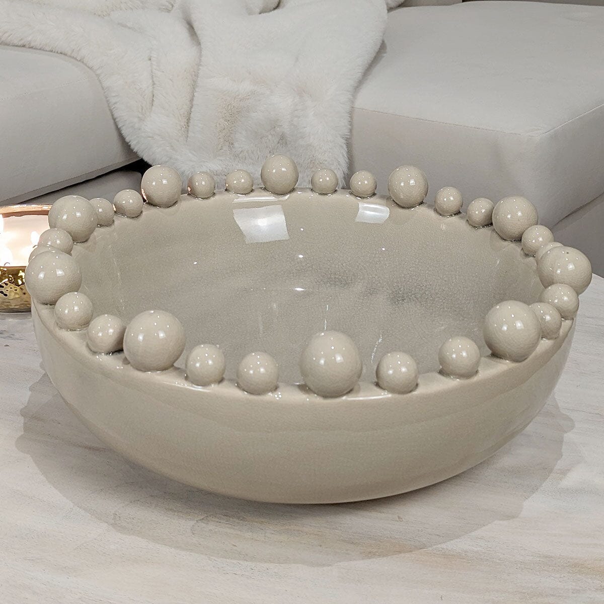 Chantray Cream Bobbled Edge Bowl Accessories 