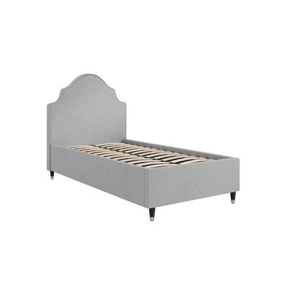 Charleston Light Grey Luxury Curved Single Bed Beds and Headboards 