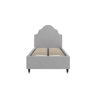 Charleston Light Grey Luxury Curved Single Bed Beds and Headboards 