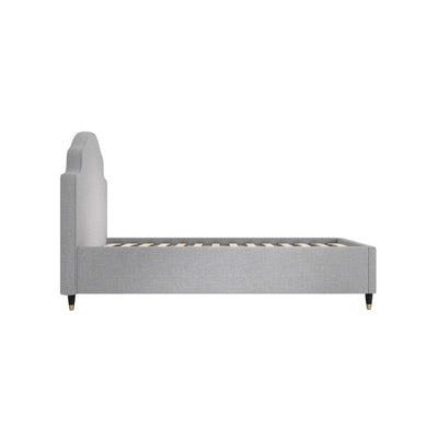 Charleston Light Grey Luxury Curved Single Bed Beds and Headboards 