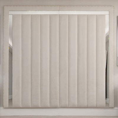Chelsea Cream Mirrored Studded Premium Channelled Headboard Beds and Headboards 
