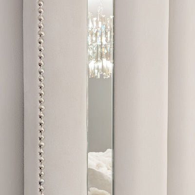Chelsea Cream Mirrored Studded Premium Channelled Headboard Beds and Headboards 