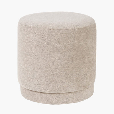 Chiara Taupe Boucle Round Stool Furniture 