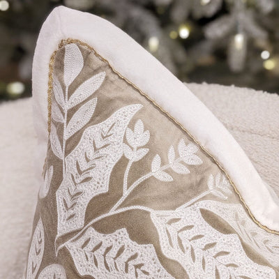 Christmas Warmest Wishes Beige & Cream Cushion Cover - 50x50cm Textiles 