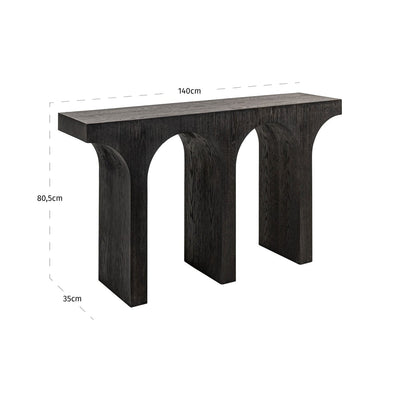 Churchill Black Wooden Arch Console Table Furniture 