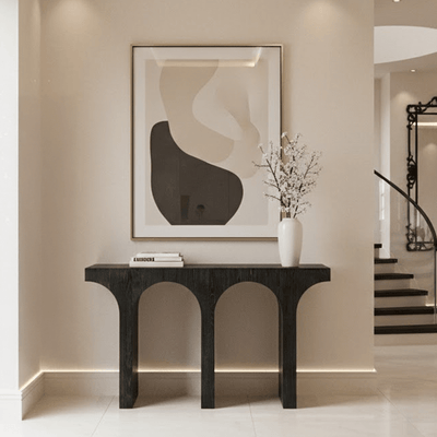 Churchill Black Wooden Arch Console Table Furniture 