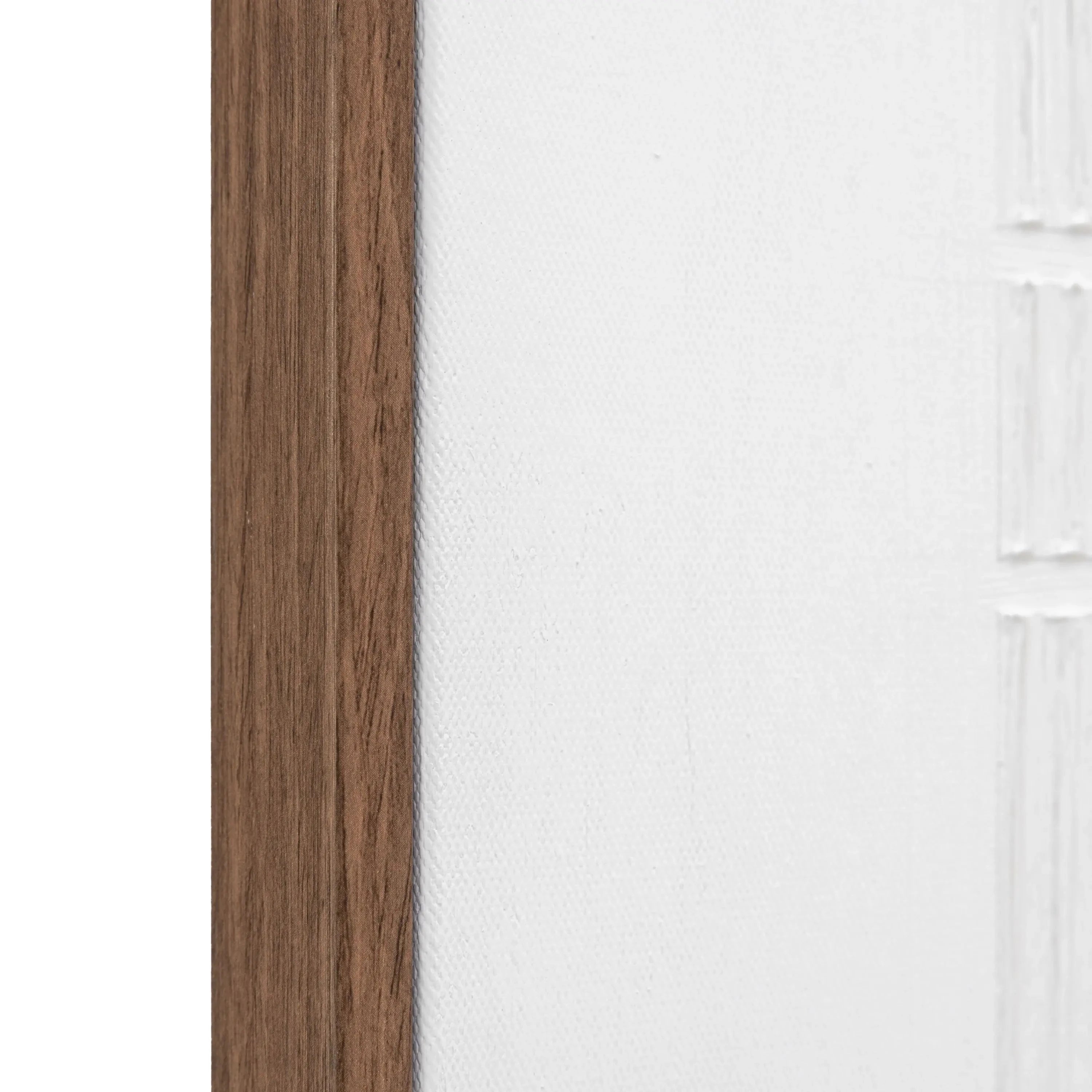 Clarendon White Textured Wooden Framed Canvas Wall Art Accessories 