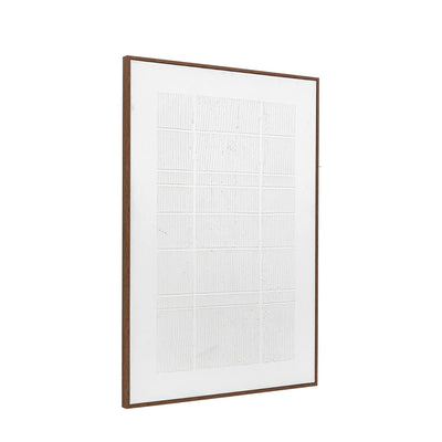 Clarendon White Textured Wooden Framed Canvas Wall Art Accessories 