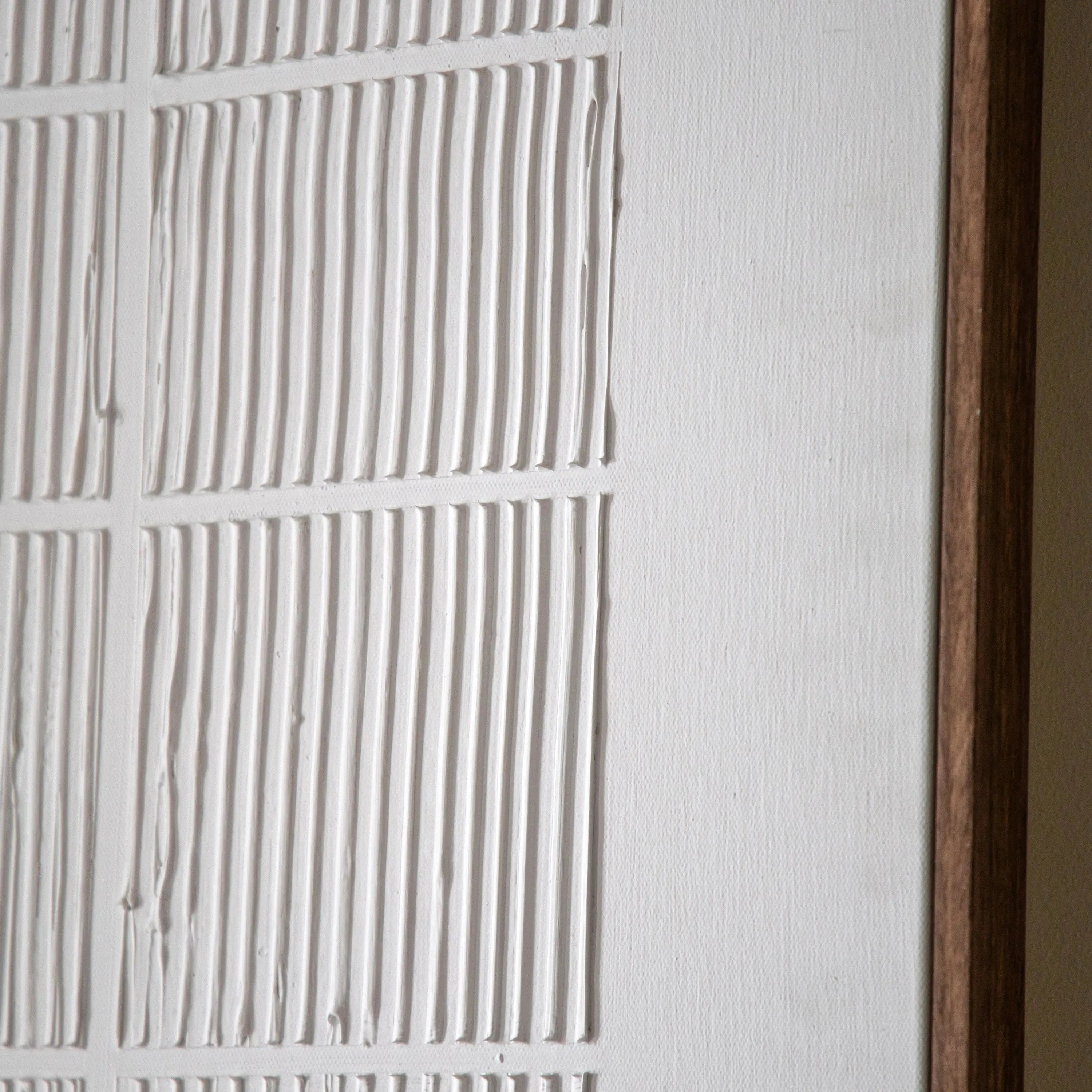 Clarendon White Textured Wooden Framed Canvas Wall Art Accessories 