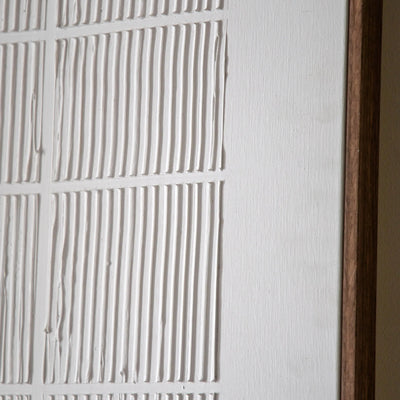Clarendon White Textured Wooden Framed Canvas Wall Art Accessories 
