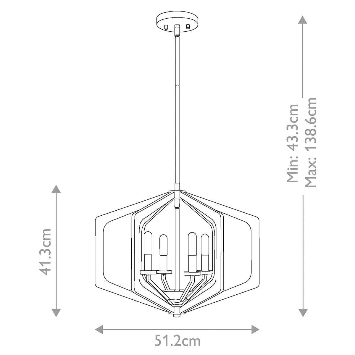 Clarisse Black 4 Light Pendant Ceiling Light Lighting 
