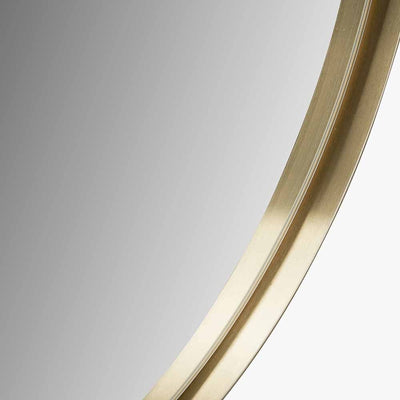 Claudia Brushed Gold Medium Slim Frame Round Wall Mirror Accessories 