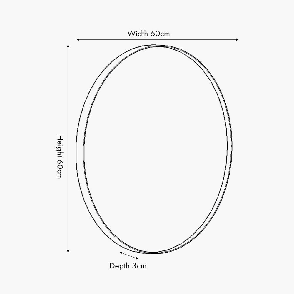 Claudia Brushed Gold Medium Slim Frame Round Wall Mirror Accessories 