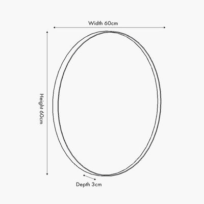 Claudia Brushed Gold Medium Slim Frame Round Wall Mirror Accessories 