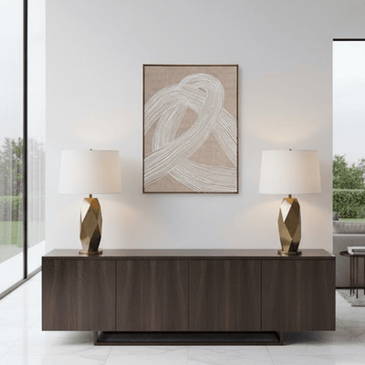 Clay Neutral Abstract Line Art Framed Canvas Wall Art- II Accessories 