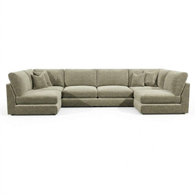 Cleo Luxe Chenille Oyster Sofa Range Sofa U Shape Open End 