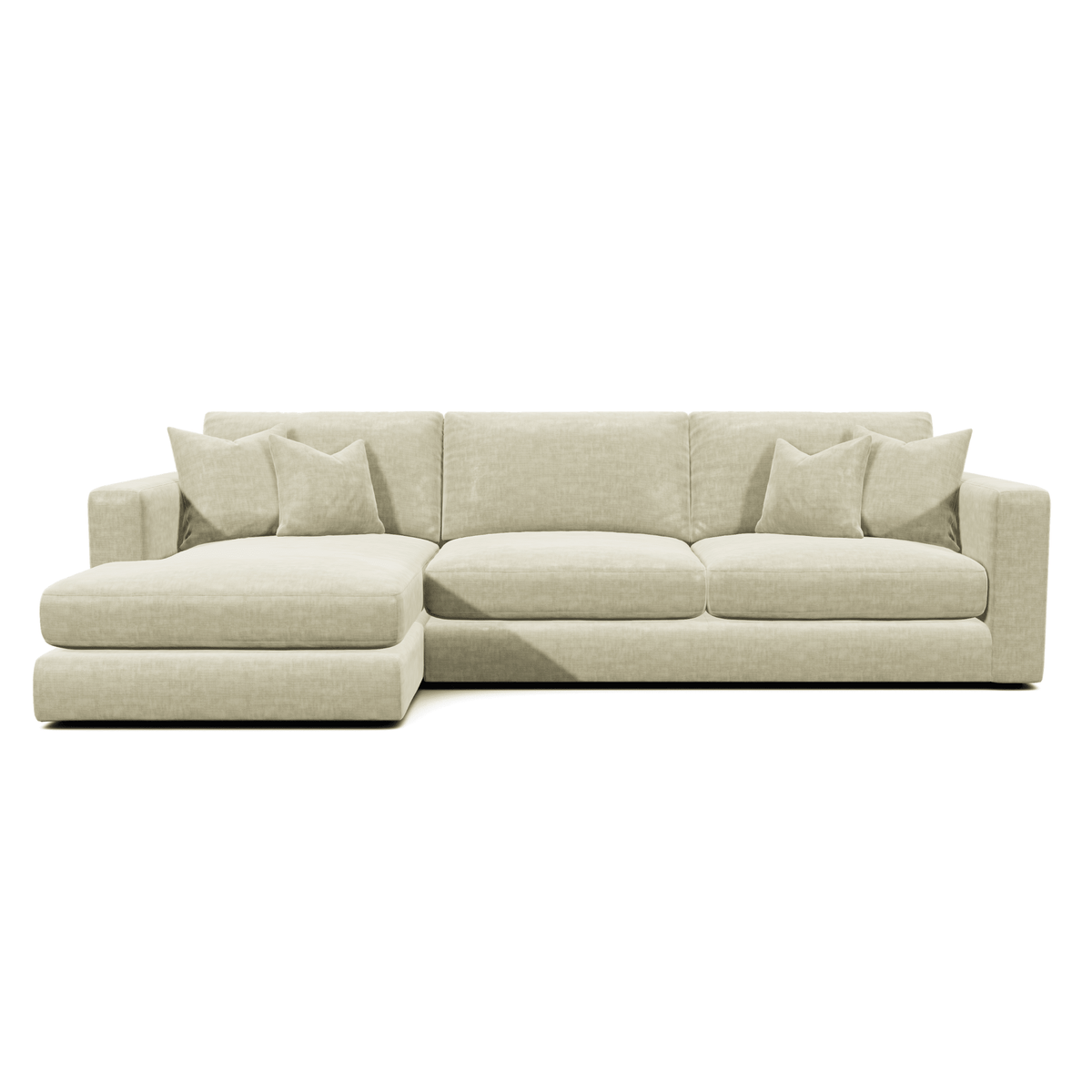 Cleo Luxe Chenille Pearl Sofa Range Sofa Large Chaise End Left Hand Facing 