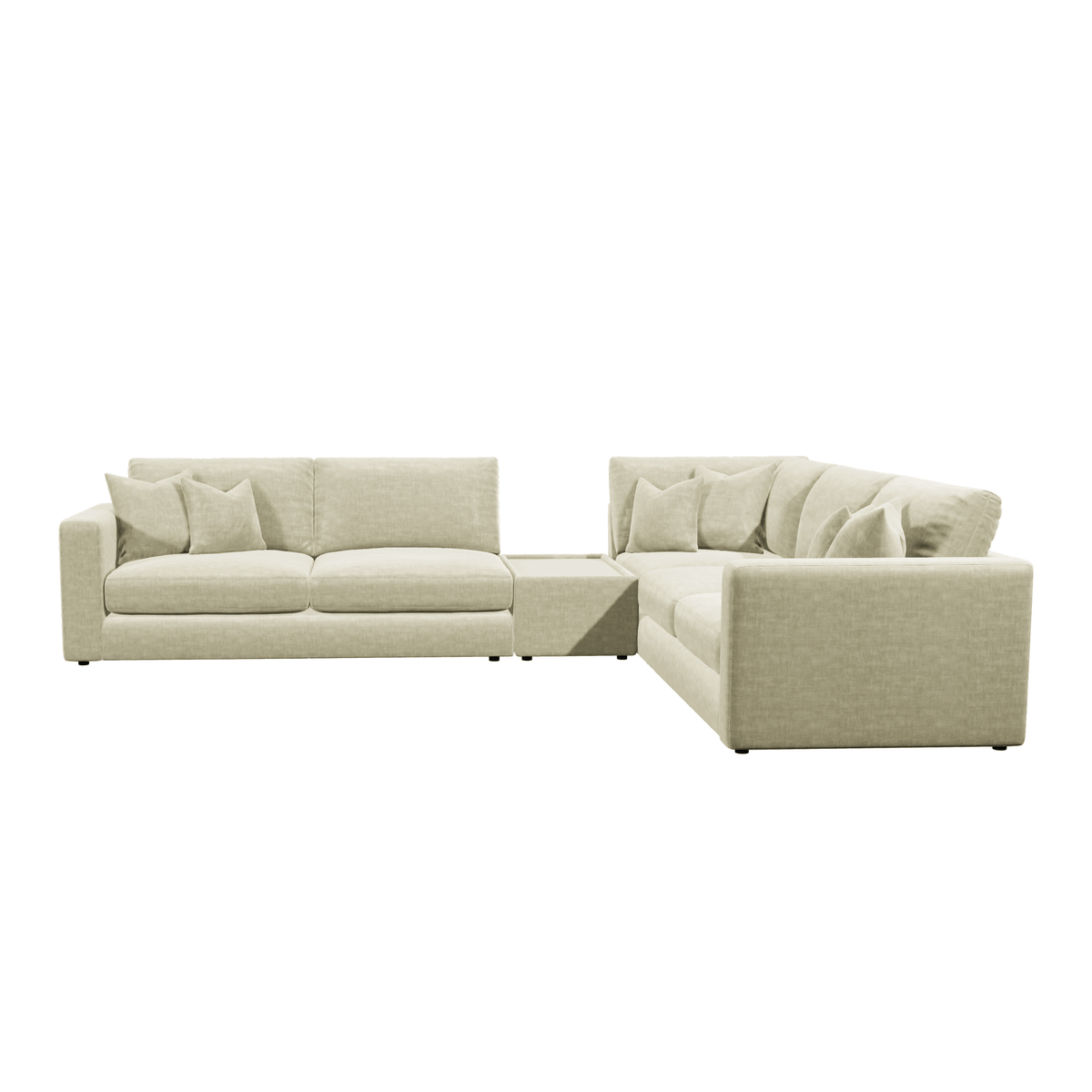 Cleo Luxe Chenille Pearl Sofa Range Sofa Large Corner with Coffee Console 