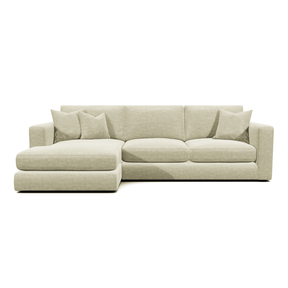 Cleo Luxe Chenille Pearl Sofa Range Sofa Small Chaise End Left Hand Facing 