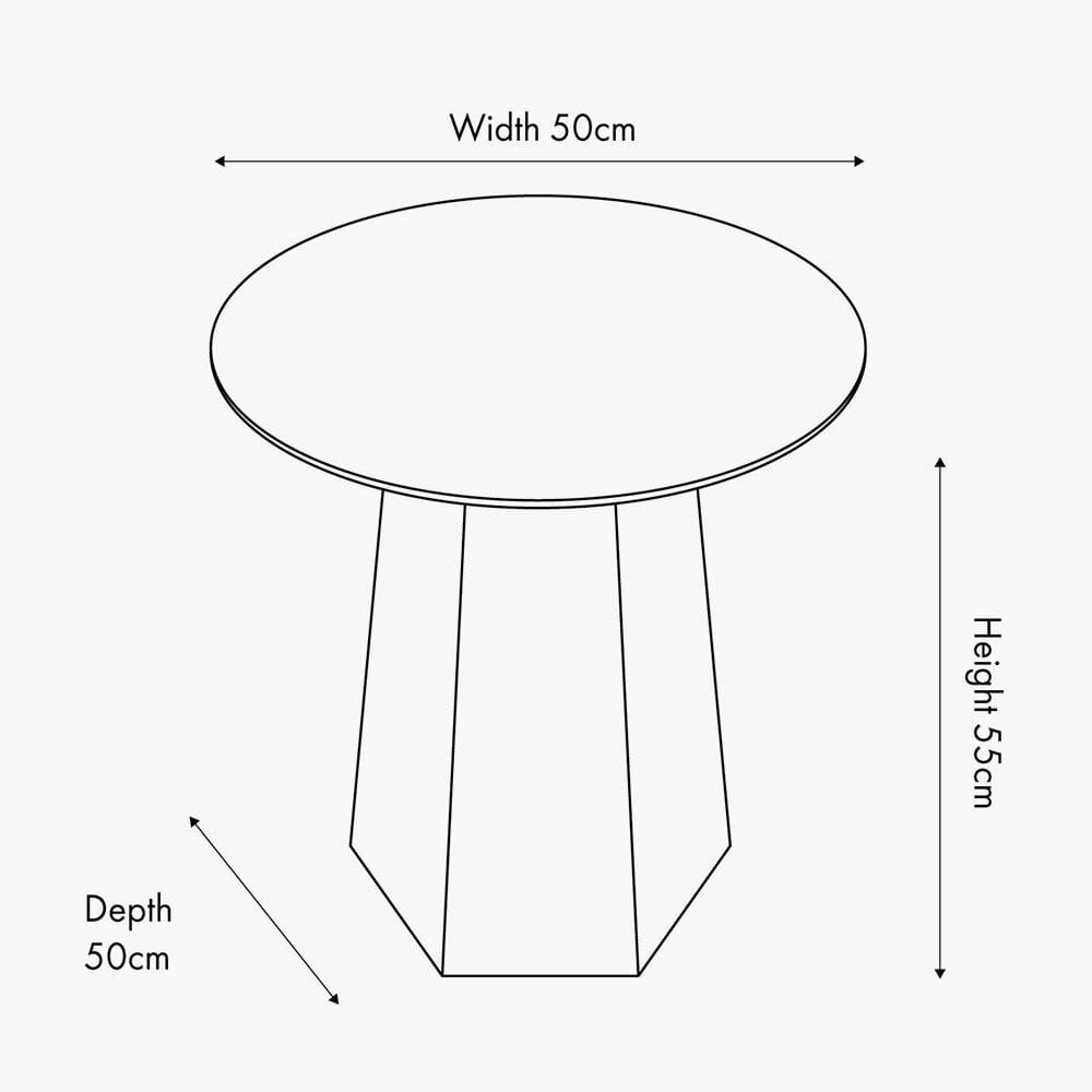 Collins Dark Brown Wooden Side Table with Marble Effect Top Furniture 