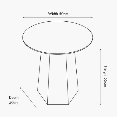 Collins Dark Brown Wooden Side Table with Marble Effect Top Furniture 