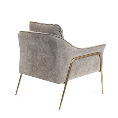 Colmar Mink Lounge Chair with Brushed Brass Legs Furniture 
