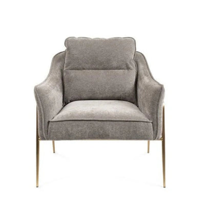 Colmar Mink Lounge Chair with Brushed Brass Legs Furniture 