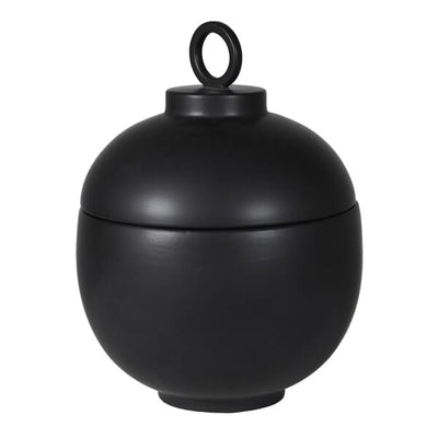 Colton Large Black Ceramic Lidded Decorative Jar Accessories 