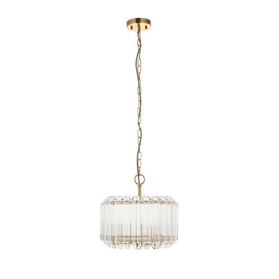 Coltrane Gold and Glass 3 Light Pendant Ceiling Light Lighting 