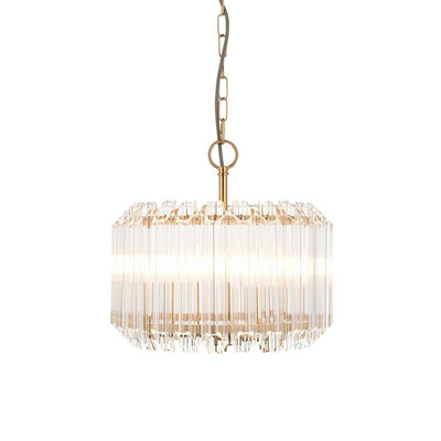 Coltrane Gold and Glass 3 Light Pendant Ceiling Light Lighting 