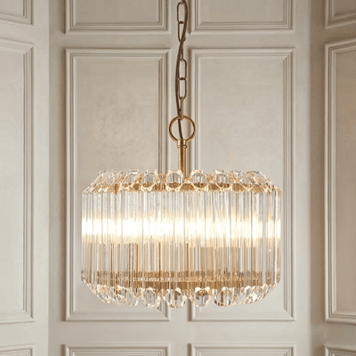 Coltrane Gold and Glass 3 Light Pendant Ceiling Light Lighting 