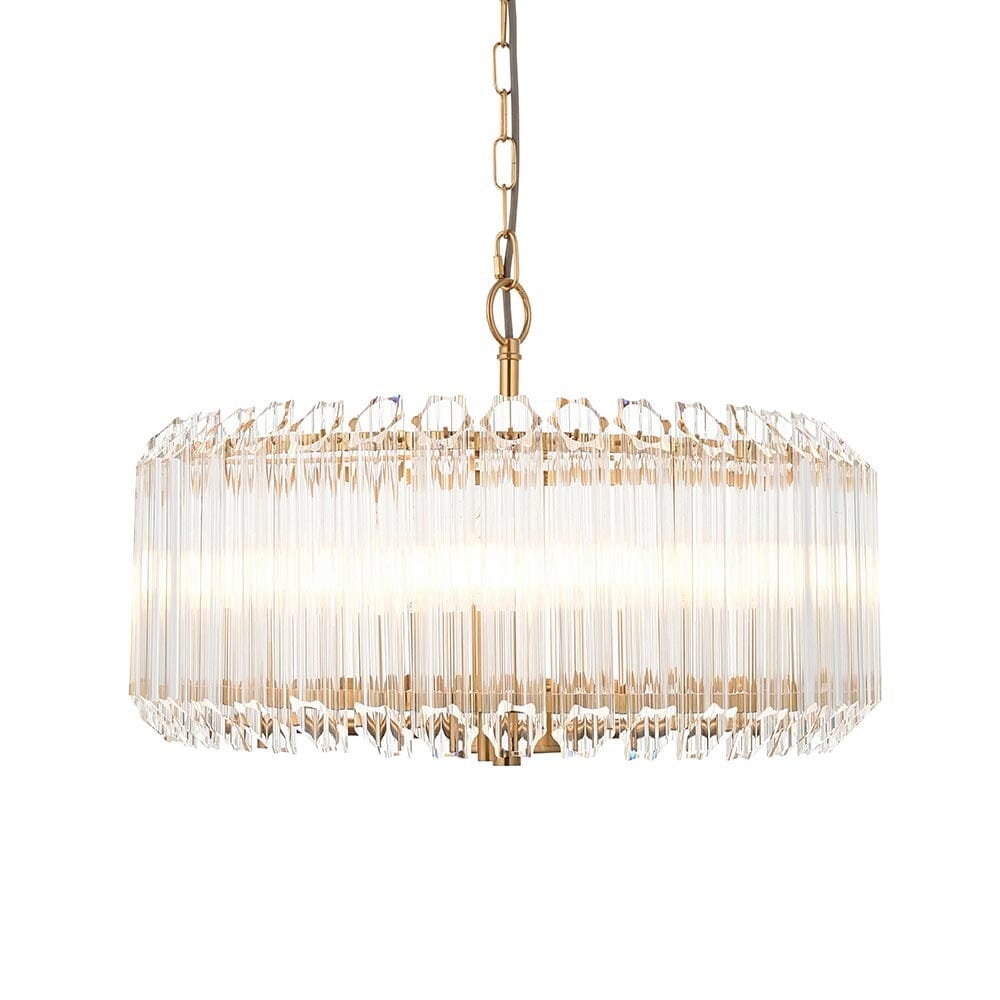 Coltrane Gold and Glass 5 Light Pendant Ceiling Light Lighting 