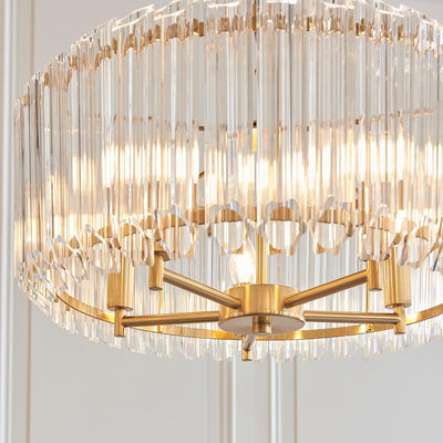Coltrane Gold and Glass 5 Light Pendant Ceiling Light Lighting 