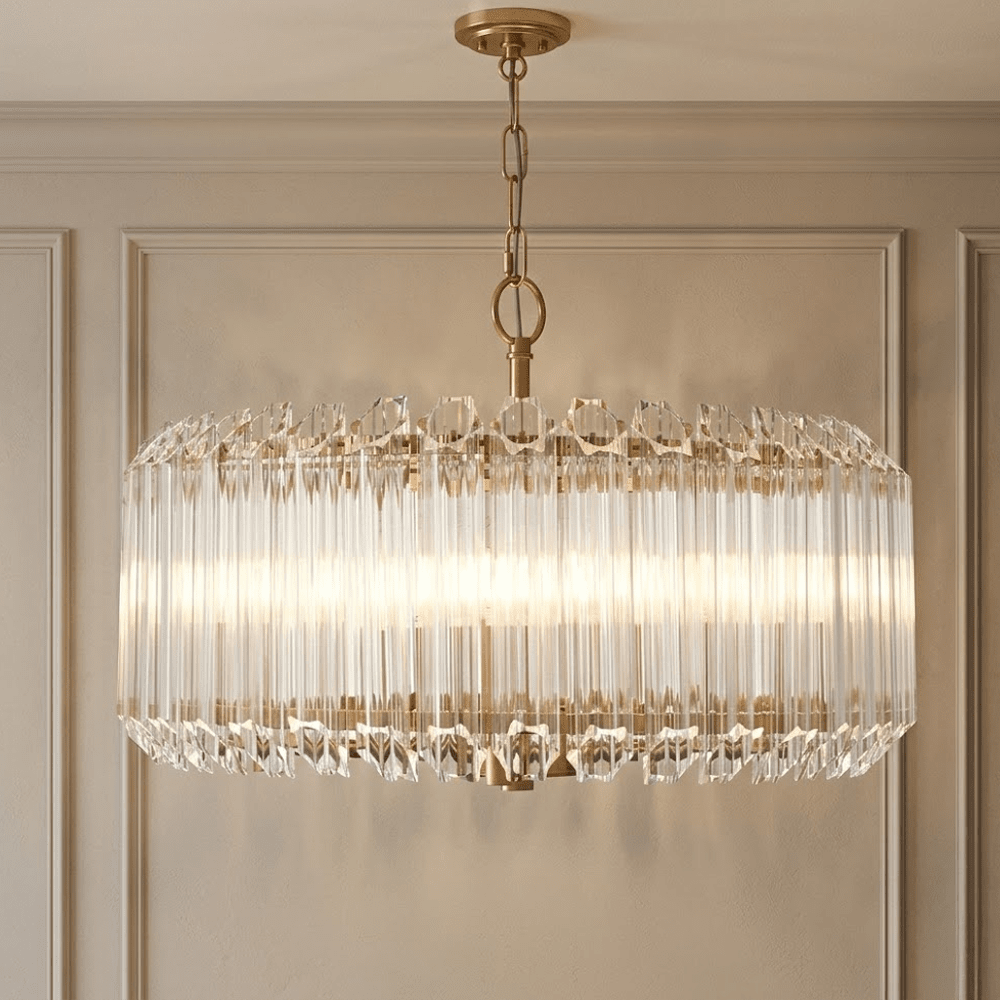 Coltrane Gold and Glass 5 Light Pendant Ceiling Light Lighting 