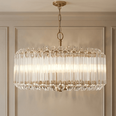Coltrane Gold and Glass 5 Light Pendant Ceiling Light Lighting 