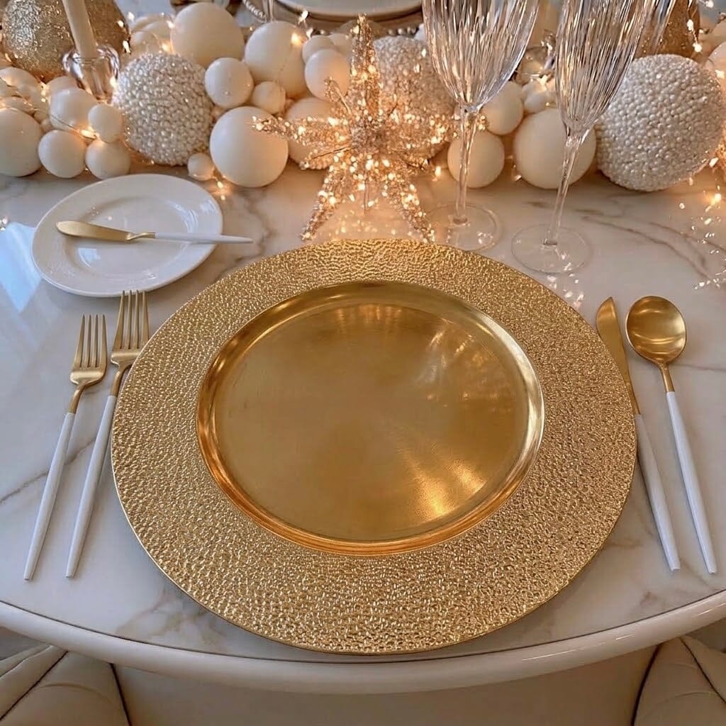 Comet Gold Pebble Effect Charger Plate Accessories 