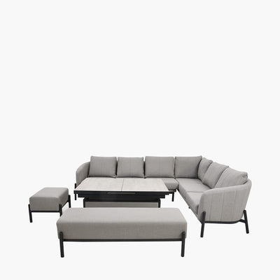 Coppola Putty Outdoor Large Corner Sofa Set with Adjustable Table Outdoor 